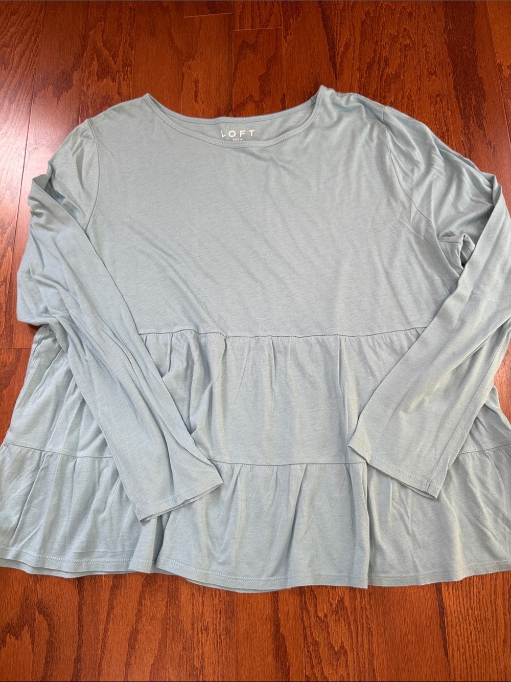 LOFT Tiered Babydoll Scoop Neck Top, XL